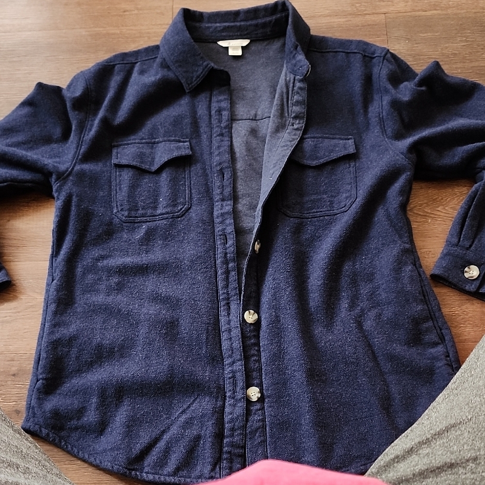 Navy Blue Button-Up Shacket